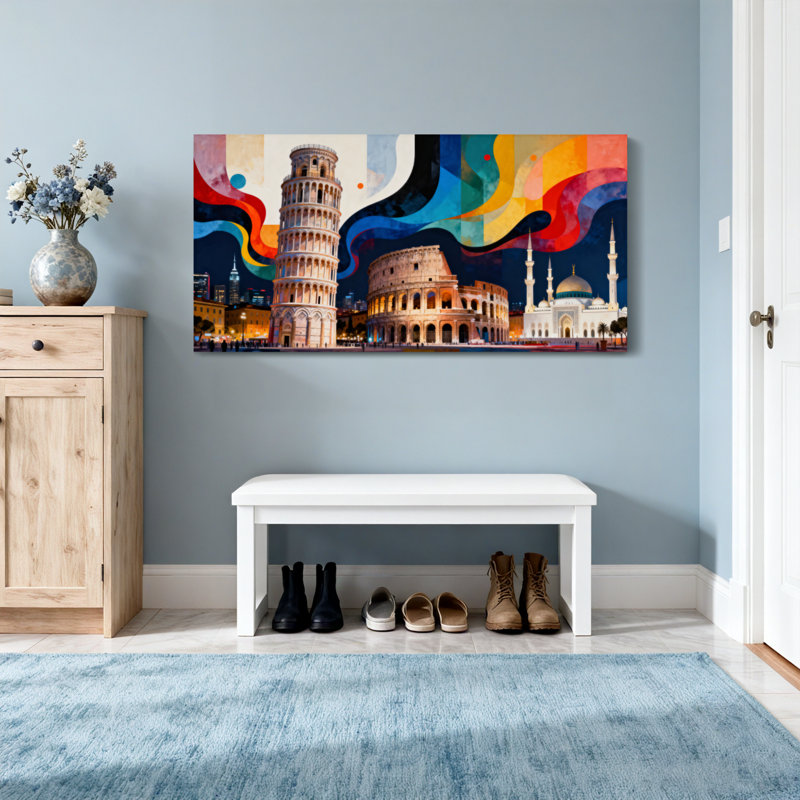 Paysages pittoresques et paysages urbains abstraits, 24" H x 48" W