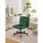 Green Velvet Criss Cross Armless Office Chair With Wheels - Versatile For Home Office, Meditation & Makeup