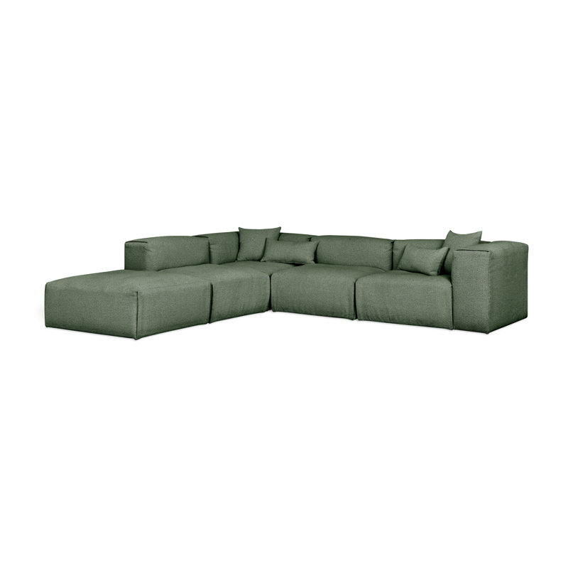 Canapé modulaire 5 pièces Nest, Boucle de pin, Orienté à gauche (vu de face)