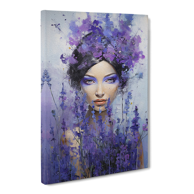 Lavender Flower Expressionism No.2 - Wrapped Canvas