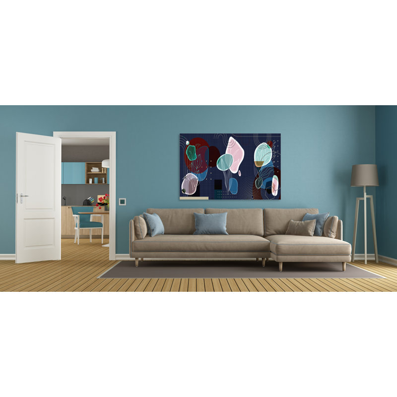Organic Shapes 453 - Impression sur toile tendue, H 12 po x l 18 po x P 1,5 po