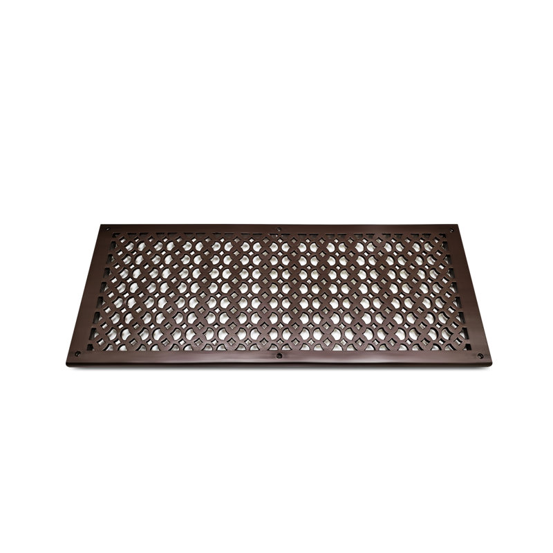 Grille murale en métal, 26" L x 10" W x 0.6" H, Brun