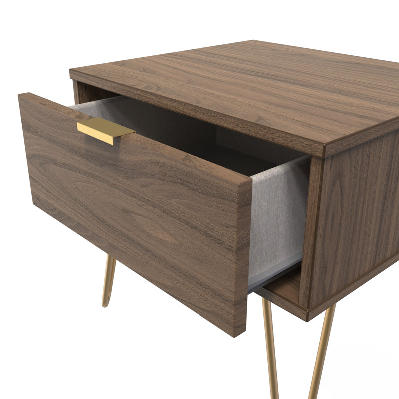 Bisceglia End Table, Brown/Gold