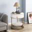  Table d'appoint ronde avec tiroir de rangement et tablette ouverte-1670782251-1672731847