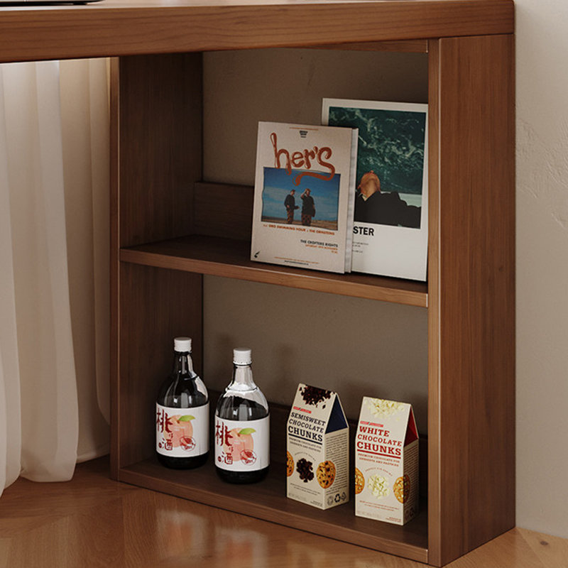 Modern Rectangular Solid Wood Desks with Bookshelf, 29.52" H x 70.86" W x 23.62" D