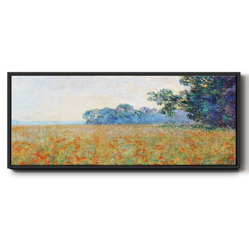«Oat And Poppy Field», 1890, reproduction d'art sur toile, H 12 po x l 30 po x P 1,5 po, Noir