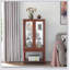 Vitrine lumineuse Curio Cabinet avec espace de rangement ouvert, pieds en bois massif