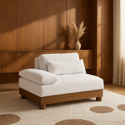 Fauteuil modulaire revêtu de tissu en chenille Turin