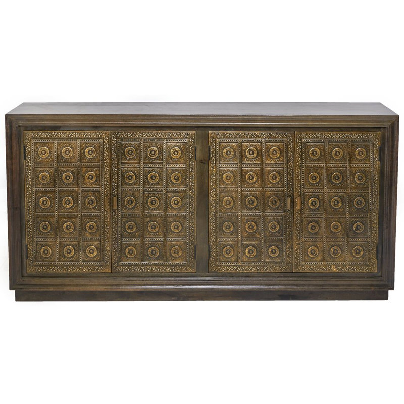 Buffet 80 pouces avec 4 portes en laiton