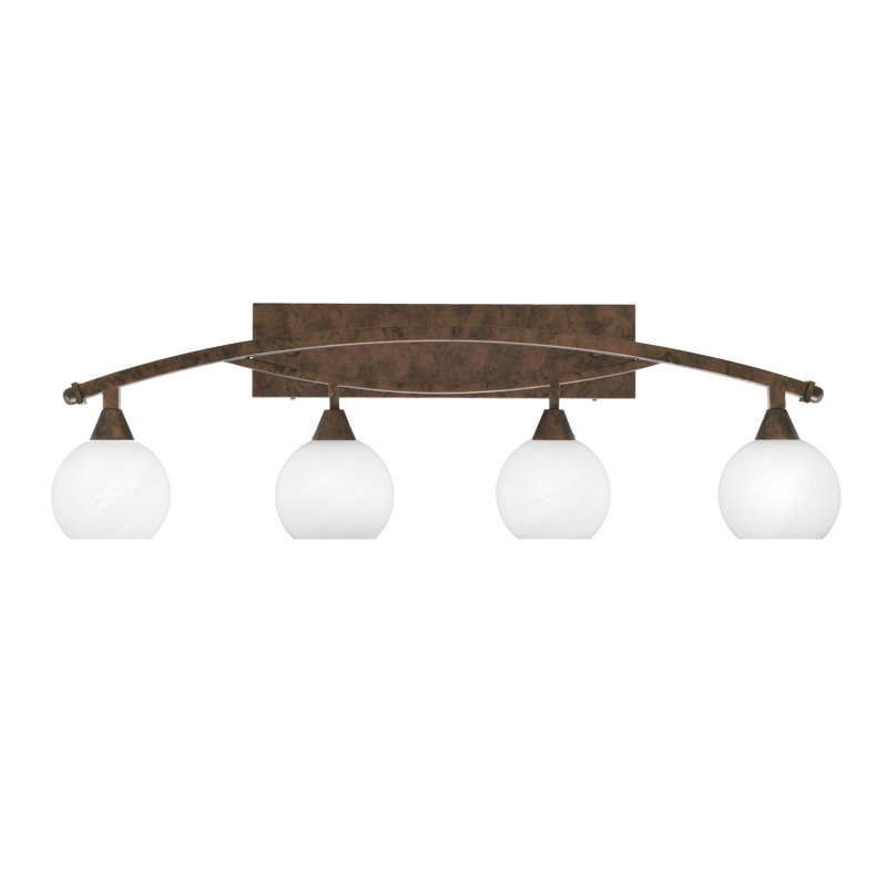Barre d'éclairage de salle de bain 4 lumières Bow, Bronze