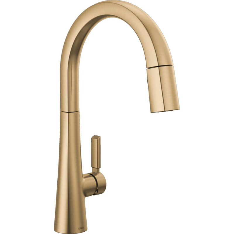 Monrovia Pull Down Single Handle Kitchen Faucet, Champagne Bronze