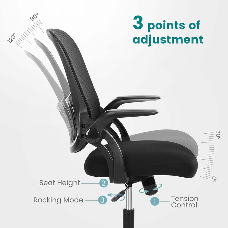Game Chairs, Ergonomic Mid-Back Mesh Rolling Work Swivel Task Chairs With Wheels, Comfortable Lumbar Support, Comfy Arms For
