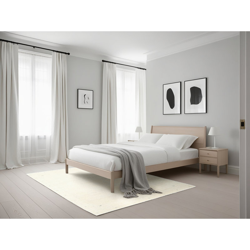 Surface beige contemporaine tapis, Rectangle 5 pi x 7 pi