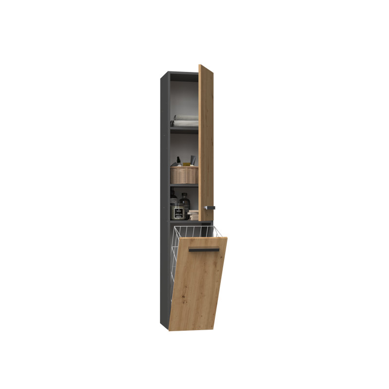 Ranstead Linen Cabinet, Anthracite/Artisan Oak