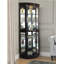 Vitrine de coin lumineuse au fini noyer
