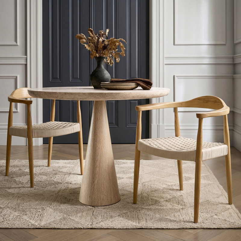Rosetta Upholstered Armchair, Matte White
