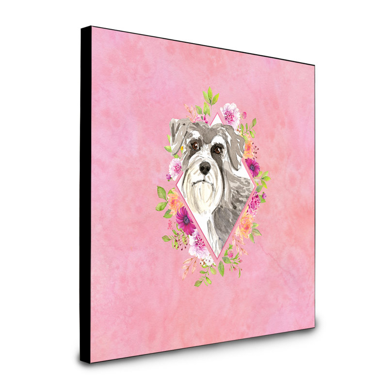 Panneau mural Dollman Flowers, Rose, Schnauzer 1
