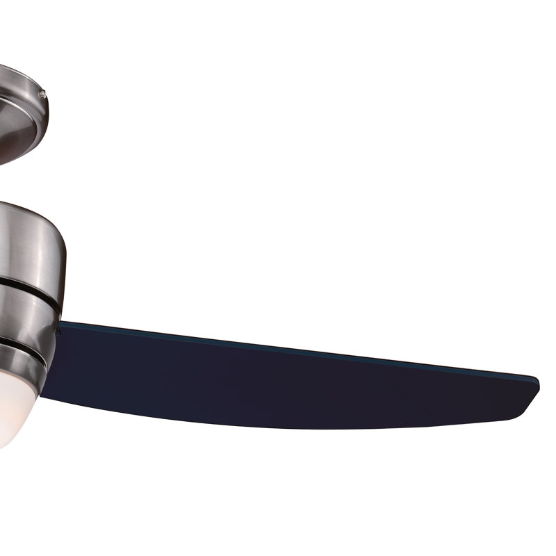 Pelham 44 in. Copper Bronze Indoor Low Profile Flush Mount Contemporary Ceiling Fan with Dark Espresso Blades, Dimmable LED Light Kit and Remote Control Included, 6 Speeds, Energy Efficient DC Motor