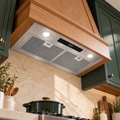 VENFAN 600 CFM Range Hood Insert, Convertible Built-In Stainless Steel Kitchen Vent Hood with 4 Fan Speeds, Gesture & Touch Control, LED Lights and Fan Timer