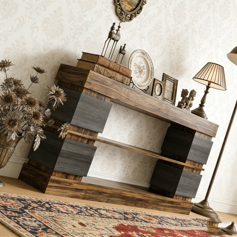 3-Tier Farmhouse Console Table Hallway Sofa Table