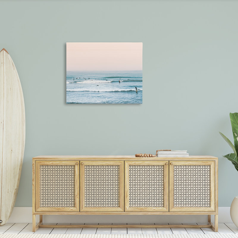 "Pastel Surfer Scene" par Sissi et Seb sur toile, H 30 po x l 40 po