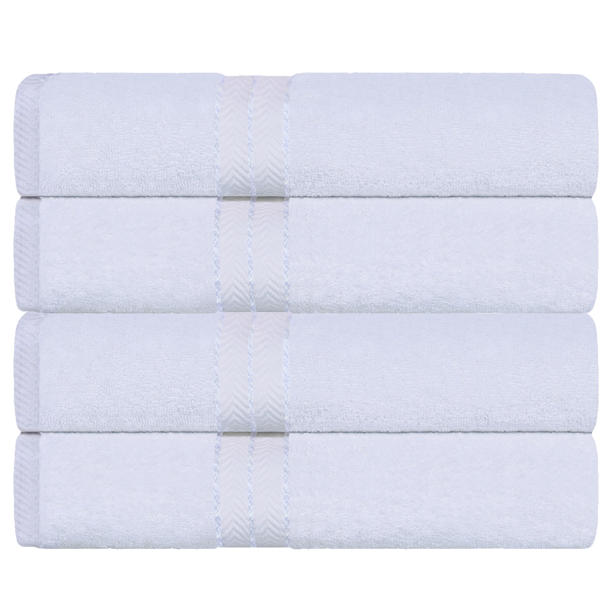 Josann Turkish Cotton Ultra-Plush Solid 4 Piece Bath Towel Set, White