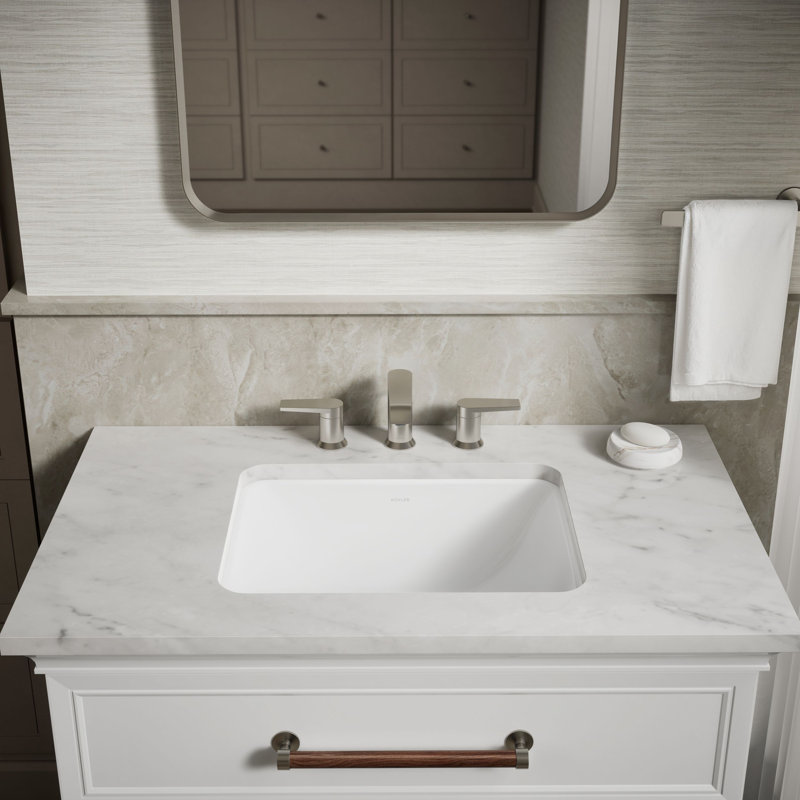 Caxton™ Kohler Rectangle 20-1/4" Undermount Bathroom Sink with Overflow, White