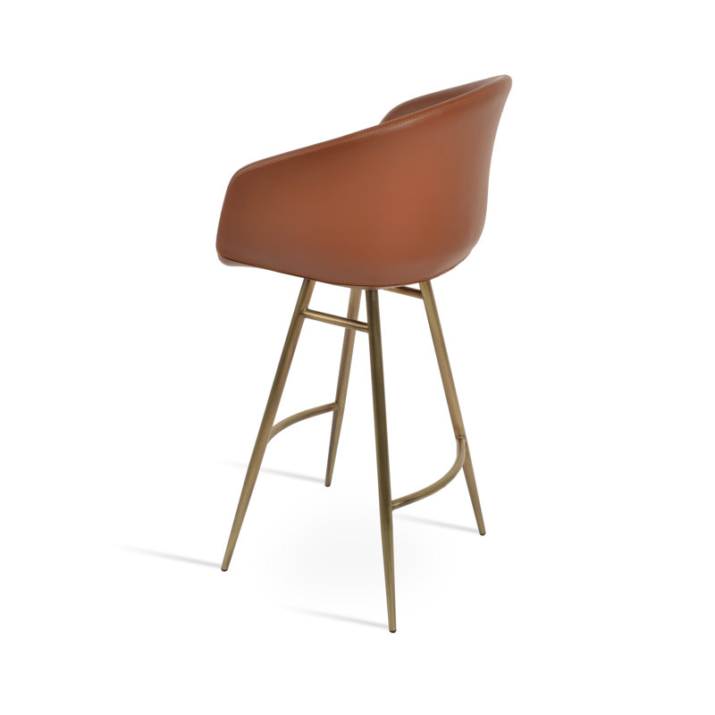 Tabouret de bar et de comptoir Tribeca Galata, Tabouret de bar (siège d'une hauteur de 29 po), Laiton, Noisette