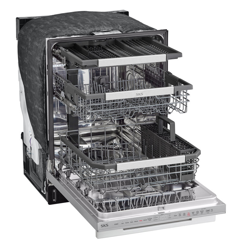 Powersteam Stainless Steel Dishwasher, Transitional Design