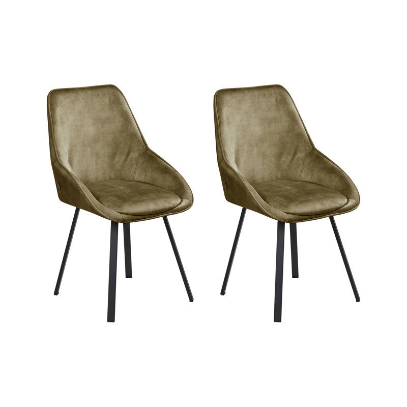 49cm H Velvet Upholstered Side Chair, Green