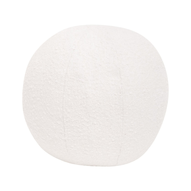12" Sphere Polyester Upholstered Off-White Essential Pillow