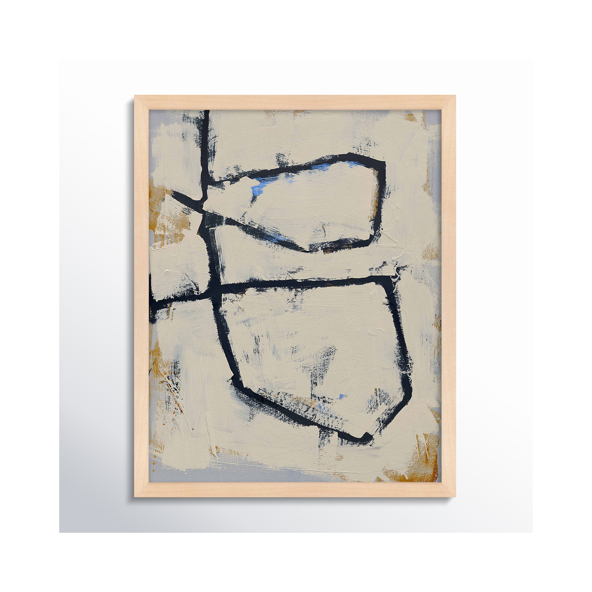 Twisted 5 by Jacques Pilon, Maple Framed Paper, 16" W x 20" H