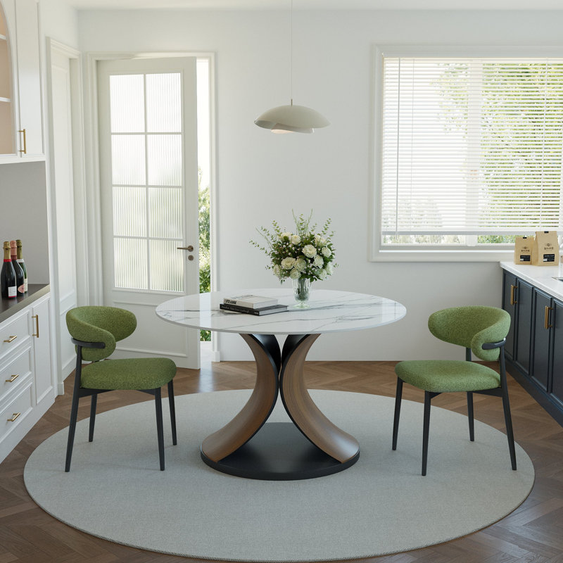 Ensemble de salle à manger 3 pièces, H 29,52 po x l 39 po x P 39 po, Enneigé, Vert