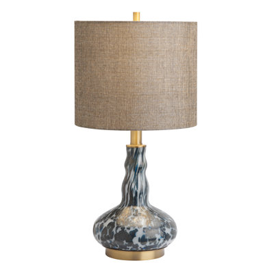 25.75" Metal Table Lamp With Tan Shade