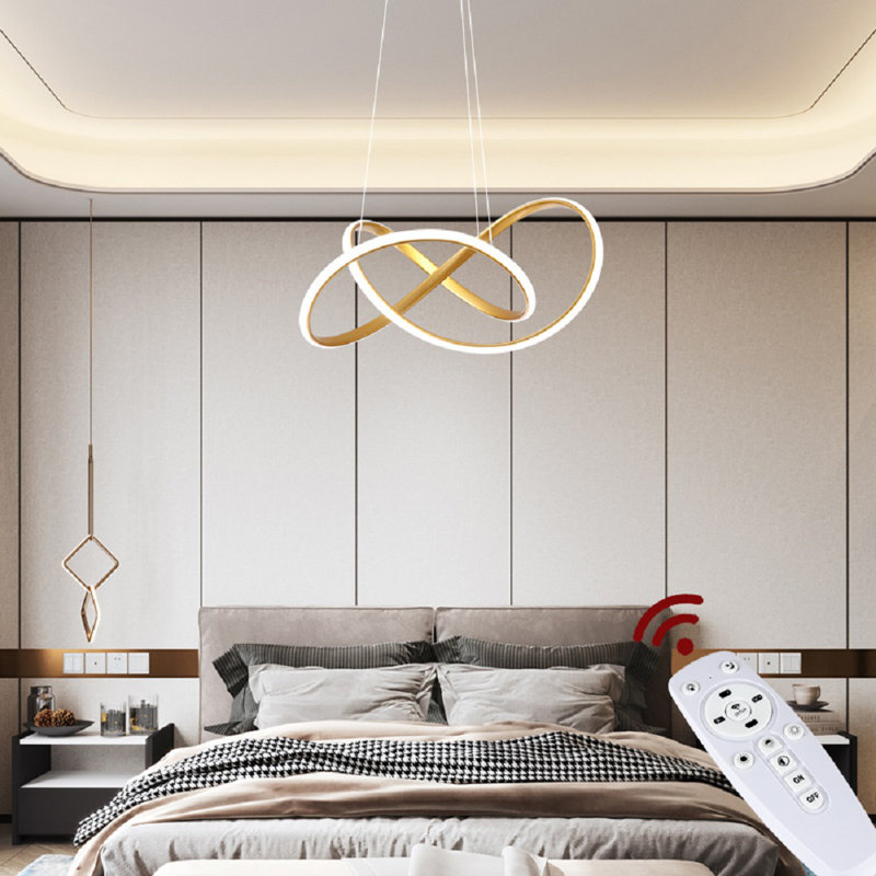 Leister Geometric Waggon Wheel LED Pendant, Gold