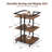 Burnt Wood Pattern Multi-Tier Salon Cart with Universal Wheels, Suitable for Hairdressing