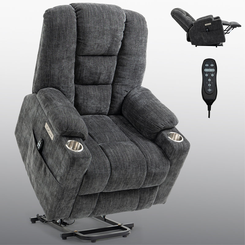 Grand fauteuil de massage inclinable Power Lift, Gris