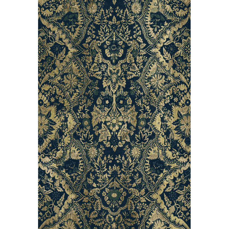 Tapisserie baroque en indigo vieilli II, H 12 po x l 8 po