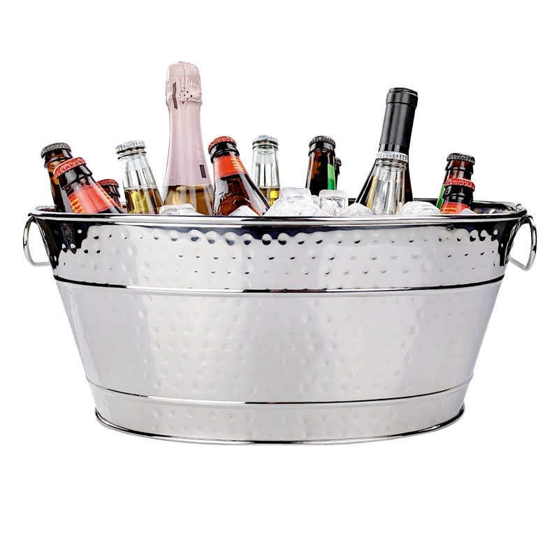 Norberto Metal Beverage Tub, Silver