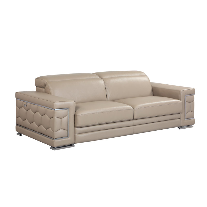 Modern Sofa Top Graitalian Leather Sofa, Beige