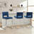 26” Velvet Upholstered Counter Height Bar Stool-381336840-349138313
