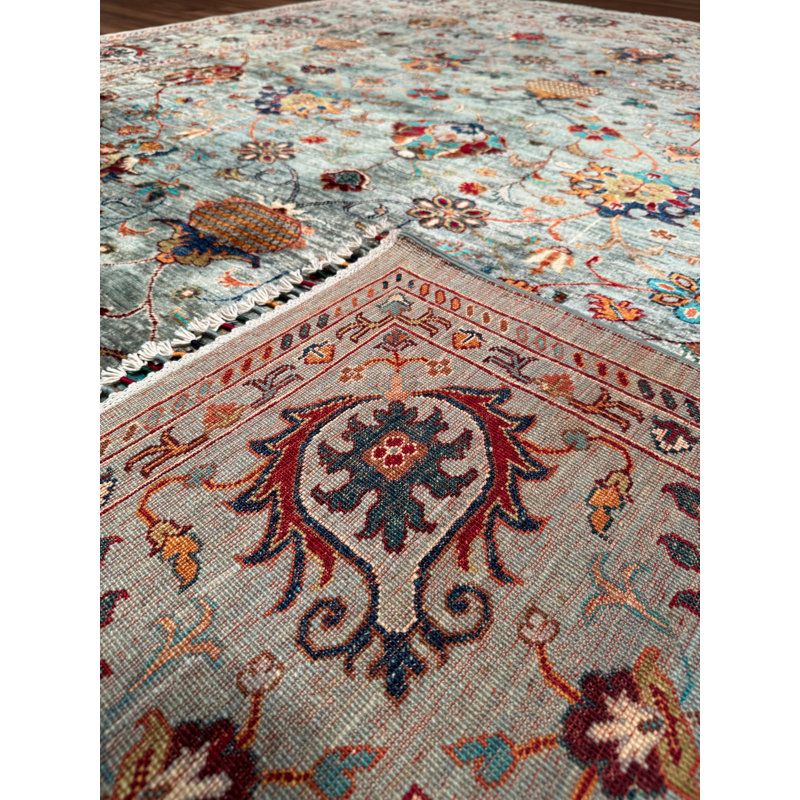 Tapis en laine et coton gris noué à la main Original Original