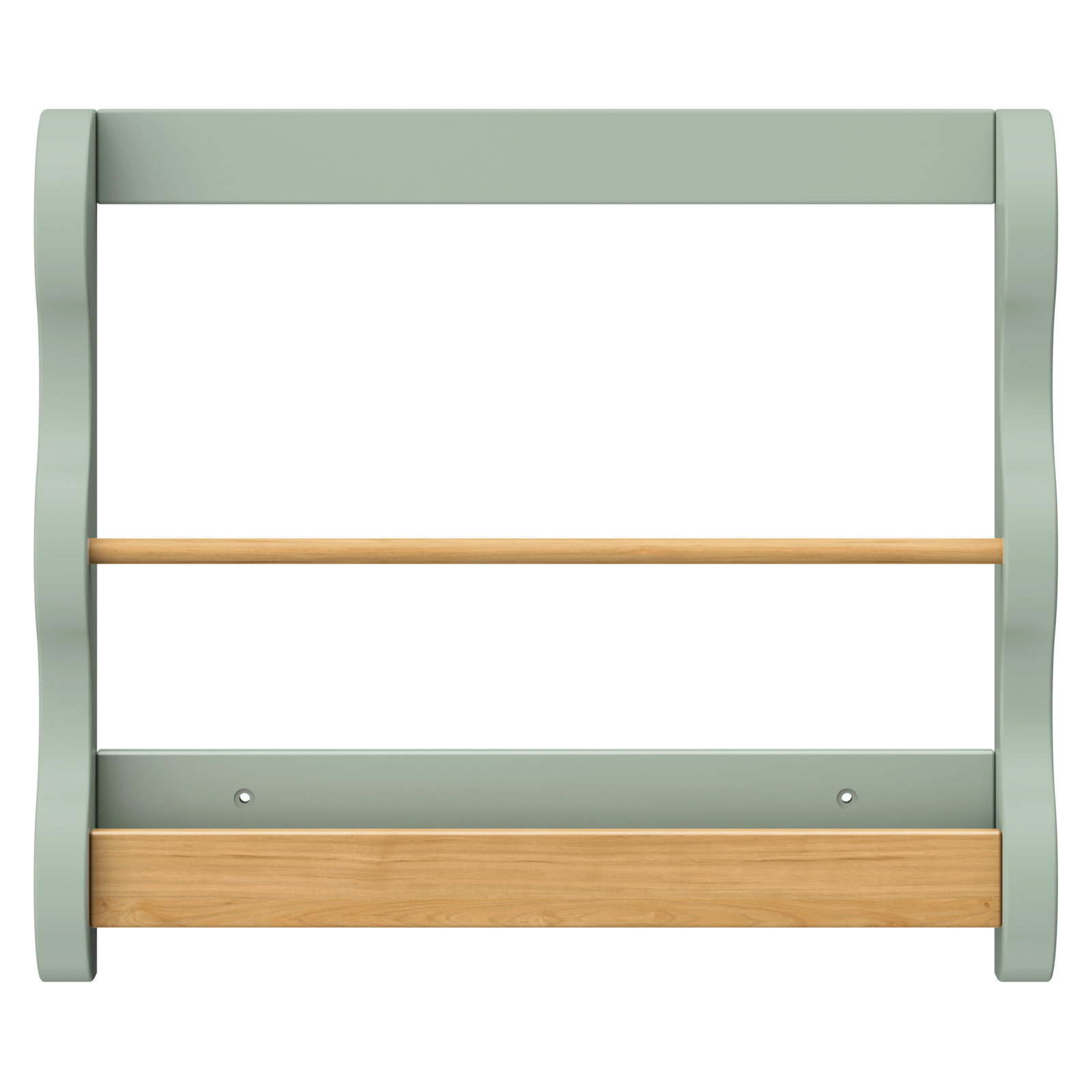 Lido Wave Book Rack, Light Sage/Honey