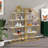 Round Bookcase, Home Office 4 Tier Bookshelf Open Freestanding Storage Shelf, MDF Board & Metal Frame
