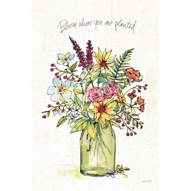 «Simply Petals III» par Anne Tavoletti - peinture sur toile tendue, H 36 po x l 24 po