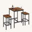 Ensemble de table de bar industrielle avec 2 chaises | Conception peu encombrante pour la cuisine et le salon-70207964-70207905
