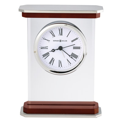 Réveille-matin analogique à quartz Mayfield en blanc / brun / argent