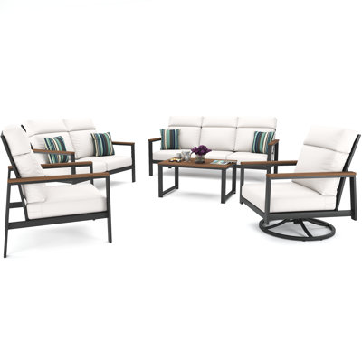 Ensemble de conversation pour 7 personnes avec coussins Sunbrella Syren