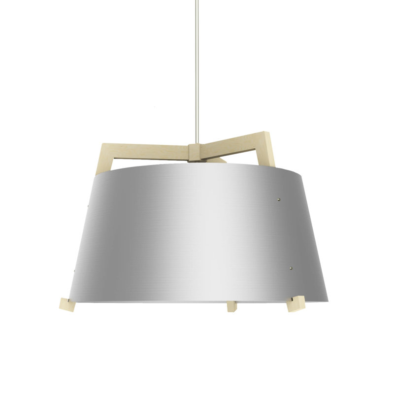Ignis Pendant, 11.5" H x 17" W, Dark Stained Walnut/Distressed Brass, 2700K LED w/ Diffuser - Rigid