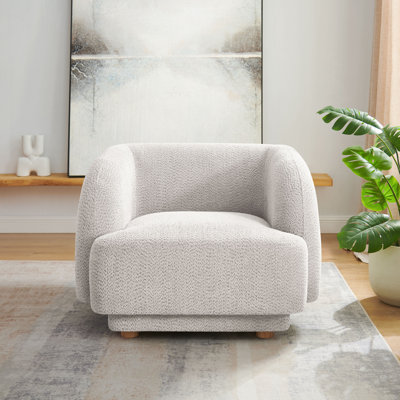 37Inch Upholstered Arm Chair With Wood Legs